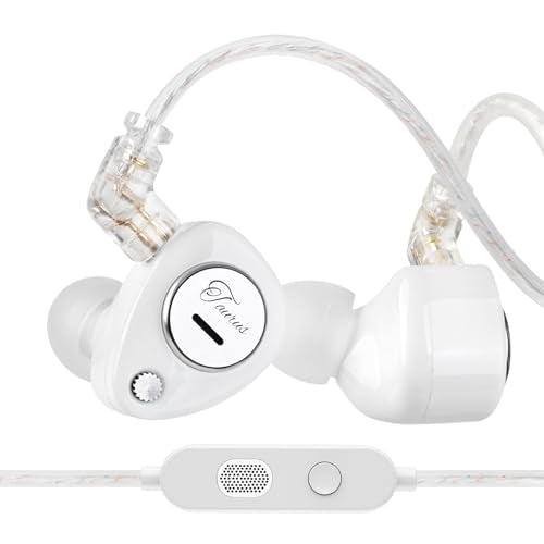 KZ Taurus in Ear Monitor Headphones, Horizontal 2DD in Ears, Gaming Earbuds, Noise Isolating Ear Buds Sound Localization in-Ears for Singers Musicians Audiophiles - color: SolidWhite, style: with Mic