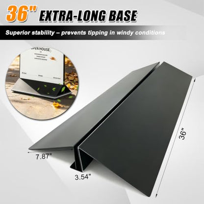 Metal Sign Stand Holder, 36" Floor Standing Display Stand | Extra-Large, for 0.25-1.5 Inches Thick and Up to 72 Inches Tall, Portable Design, for Foam Board, Acrylic Panel - size: 36 inches