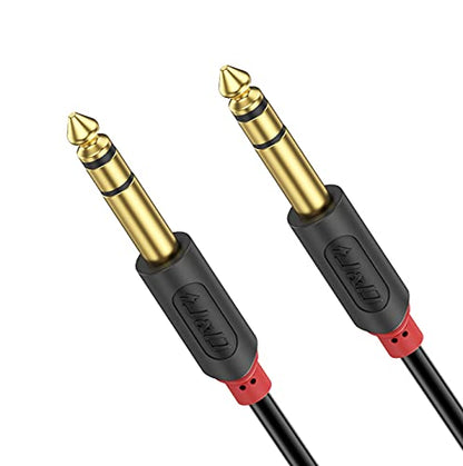 J&D 1/4 inch TRS Cable, Gold Plated Audiowave Series 6.35mm TRS Male to Male Balanced Interconnect Stereo Audio Cable, Quarter inch Guitar Instrument Cord, 3 Feet - size: 3 Feet