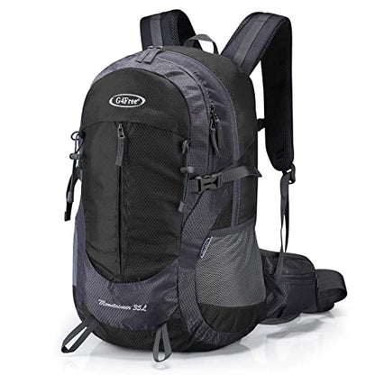 G4Free 35L Hiking Backpack for Women Men, Water Resistant Outdoor Sports | Nylon Water Resistant, 35L (19.7"*12.6"*8.7"), Camping, Climbing, Travel Daypack, Lightweight backpack with Rain Cover - color: Black
