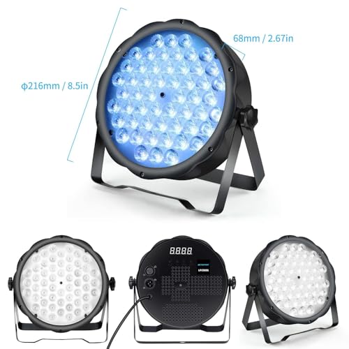 BETOPPER LED Par Lights 54 x 1.5W, RGB Stage Lights DMX DJ Lighting Sound Activated with Stand, Strobe Light & Wash Par Lighting DMX for Parties, Church, Wedding, Bars, 8 Pack