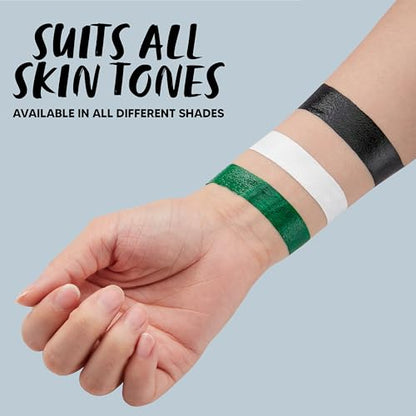 Spooktacular Creations Halloween Makeup Palette 3 Colors Face Body Paint with Brush for Zombie Skeleton Clown Witch Football Baseball Sports SFX Costume Cosplay Dress Up (7 Oz, White Black Green) - color: White Black Green