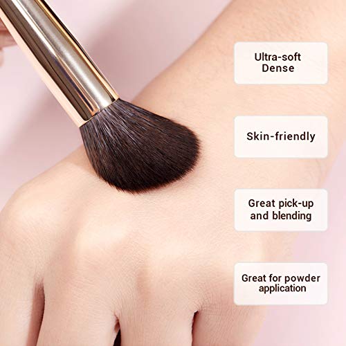 Jessup Makeup Brushes Set Professional, 25PCS Premium Natural Powder Foundation Eyeshadow Blending Concealer Blusher Highlight Labeled Brushes, T280 - color: Zinfandel