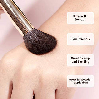 Jessup Makeup Brushes Set Professional, 25PCS Premium Natural Powder Foundation Eyeshadow Blending Concealer Blusher Highlight Labeled Brushes, T280 - color: Zinfandel
