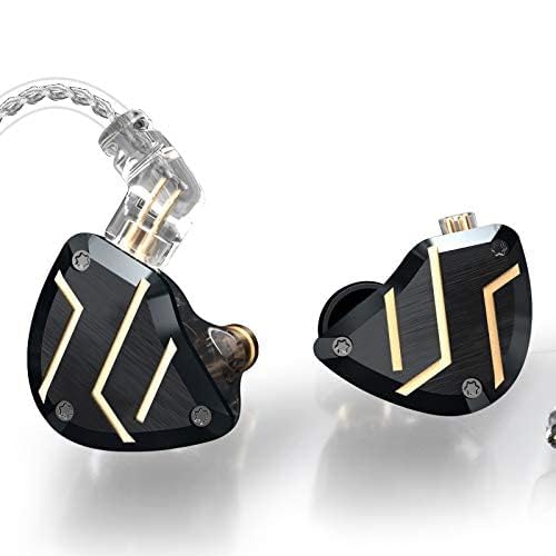 CCA C10 Pro in-Ear Monitor,HiFi 1DD 4BA Hybrid Five Drivers in-Ear Earphone,Aluminum Alloy Shell+Resin Cavity Wired Earbuds with 0.75mm CPin Gold Plated Detachable Cable (No Mic, C10pro Black) - color: Black, size: Without Microphone