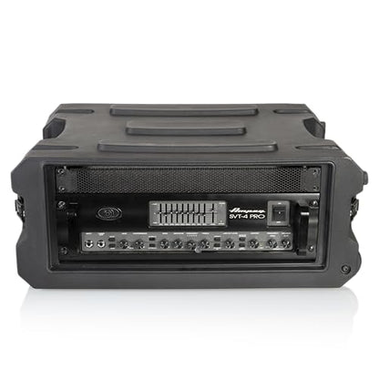 Gator Cases Pro Series 4U Rolling Rack Case with 19" Depth, Tow Handle & Recessed Wheels, Roto Molded Made in USA (G-PROR-4U-19) - size: 4U Rack Space, style: Rolling Rack - 19" Deep