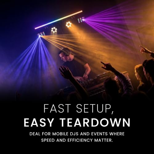 CHAUVET DJ GigBAR 3 ILS DJ Lighting System, All-In-One Party Lights with LED Derby, RGB+UV Wash Lights & Strobe Effects, Portable Stage Lighting Kit with Wireless DMX, ILS Control, Tripod & Carry Bags