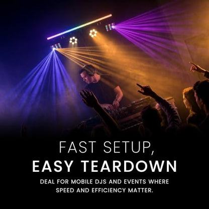 CHAUVET DJ GigBAR 3 ILS DJ Lighting System, All-In-One Party Lights with LED Derby, RGB+UV Wash Lights & Strobe Effects, Portable Stage Lighting Kit with Wireless DMX, ILS Control, Tripod & Carry Bags