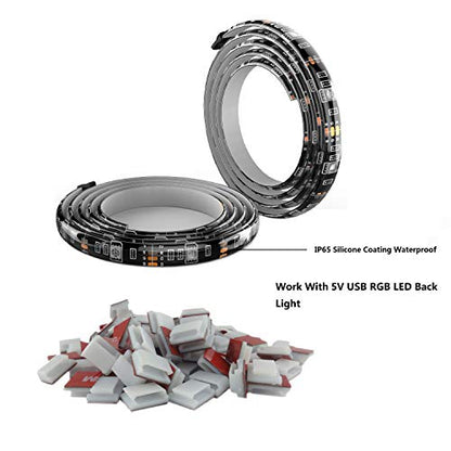 Threetwofour Strip Light Clips for 8-10mm Width Cable Clips Wire Holder | Self Adhesive LED Strip Clips LED Tape Light Mounting Clips Cable Clips For Dash Cams Network Cables - color: White