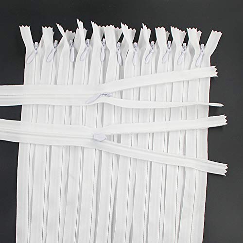 Leekayer 20PCS Invisible Nylon Coil Zipper,Clothing Zipper,DIY Sewing Tool | Leekayer 20PCS Invisible Nylon Coil Zipper,Clothing Zipper,DIY Sewing Tools for Craft Special(24 inch,White) - color: White, size: 24inch-20PCS