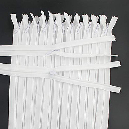 Leekayer 20PCS Invisible Nylon Coil Zipper,Clothing Zipper,DIY Sewing Tool | Leekayer 20PCS Invisible Nylon Coil Zipper,Clothing Zipper,DIY Sewing Tools for Craft Special(24 inch,White) - color: White, size: 24inch-20PCS
