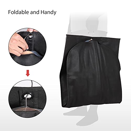 Univivi Garment Bag Suit Bag for Storage and Travel, 40 Inch, Set of 16 | Travel Bag with Zipper and Transparent Window, Non-woven Fabric, Foldable Washable Suit Cover for Jacket, Suits, Coats, Shirt - size: 24'' x 40''- 16 pcs-NWF