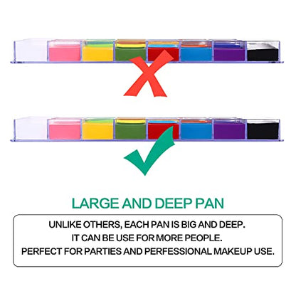 UCANBE Athena Face Body Painting Kit - 20 Color Large Deep Pan Paint, 24 Stencils, 2pcs Brushes, Professional Oil Based SFX Makeup Palette for Art, Theater, Halloween, Parties and Cosplay - color: Set #2