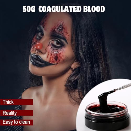 Bowitzki Professional SFX Makeup Kit – Special Effects Makeup Kit with Fake Blood, Coagulated Blood, Liquid Latex, Bruise & Zombie Face Paint for Halloween, Cosplay, Horror FX, Theater