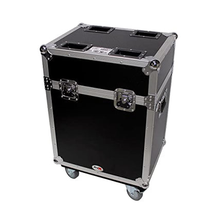 ProX XS-MH140X2W ATA Flight Case for 2 Moving Head Lights with 4” Locking Casters, Foam Interior, Honeycomb Plywood & Butterfly Latches