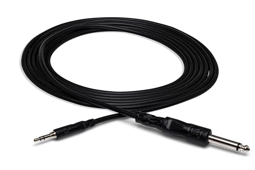 Hosa CMP-110 Mono Interconnect, 1/4 Inch TS to 3.5 mm TRS, 10 Feet | 10 ft Male to Male cable with 1/4 TS and 1/8 Mini TRS for audio, recording and signal routing - size: 10 Feet, style: 1/4