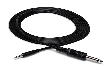 Hosa CMP-110 Mono Interconnect, 1/4 Inch TS to 3.5 mm TRS, 10 Feet | 10 ft Male to Male cable with 1/4 TS and 1/8 Mini TRS for audio, recording and signal routing - size: 10 Feet, style: 1/4