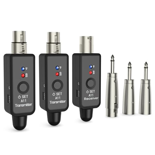 2.4GHz Wireless XLR Microphone System Transmitter Receiver(A11-2(2TX+1RX))