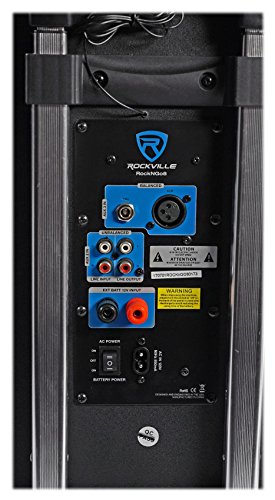 Rockville ROCKnGo 8" Portable Rechargeable Bluetooth PA Speaker with Mic | 360W Peak / 90W RMS, Wireless VHF Mic, 4-8 Hour Rechargeable Battery, XLR / USB, Wheels, 5 Band EQ, Record, Echo, Class D Amp