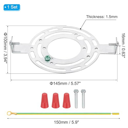 PATIKIL 145mm (5.7") Universal Light Fixture Mounting Bracket Kit, Light Crossbar Round Ceiling Plate with Screw for Wall Lights Ceiling Lighting Pendant Chandelier - size: 145mm