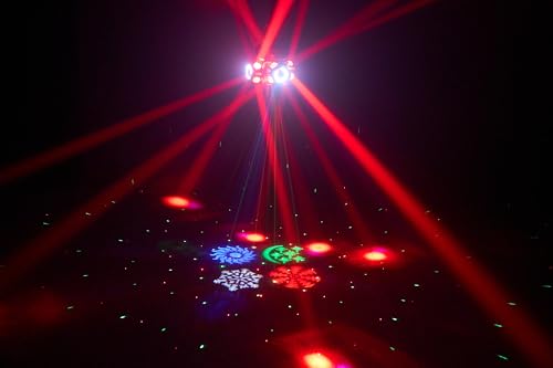Moving Head DJ Lights 180W LED with 4 Rotating Head,16X10W RGBW 4-in-1 Multiple Effects Changing，21CH DMX-512/Sound Activated for Christmas KTV Wedding - color: 4 Arms