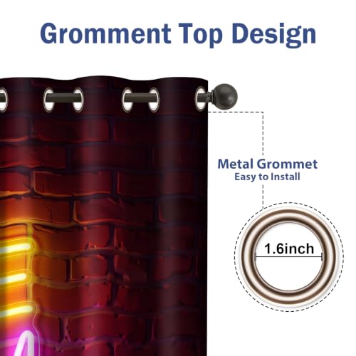 Jekeno Game Room Blackout Curtains for Bedroom, 2 Panels Set 52x84 Inch - color: Game Room, size: 52"W x 84"L (Pack of 2)