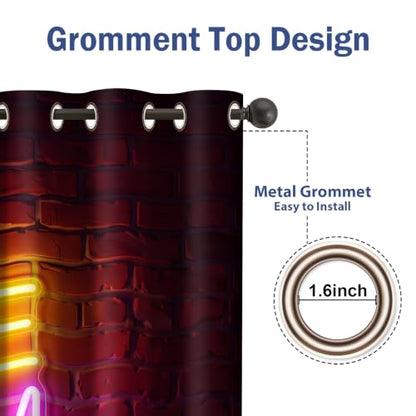 Jekeno Game Room Blackout Curtains for Bedroom, 2 Panels Set 52x84 Inch - color: Game Room, size: 52"W x 84"L (Pack of 2)