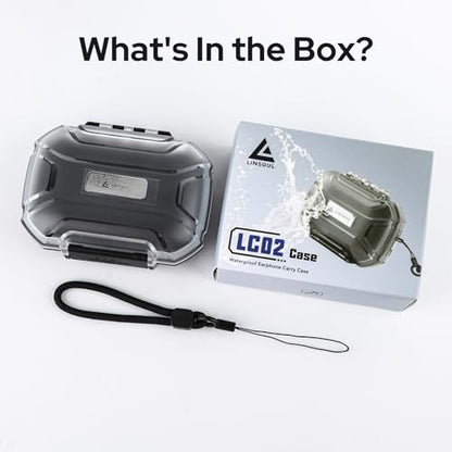 Linsoul LC02 Waterproof Earphone Storage Box, Portable Earbud Hard Case | in Ear Monitor Use, Travel Carrying Case for Headphones and IEM Cables, Fit for ZS10 PRO Cadenza Supermix4 Hype4 Zero:2 Zonie