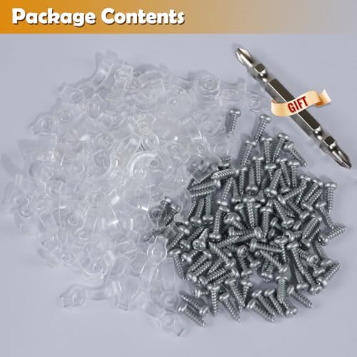 100 Pack Strip Light Mounting Brackets,Fixing Clips,One-Side Fixing,100 Screws Included (For 8mm Wide Waterproof Strip Lights) - style: For 8mm Wide Waterproof Strip Lights