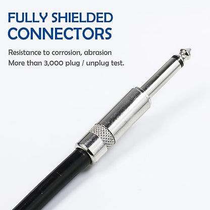 HBU 20 Feet Pack of 1 Speakon to 1/4" Cable - 1pc 20 Ft. Speak-On Male to 6.35mm TS Male Wire for Speaker, Loudspeaker, Audio Amplifier, Mixer - Heavy Duty Shielded Core with Twist Lock