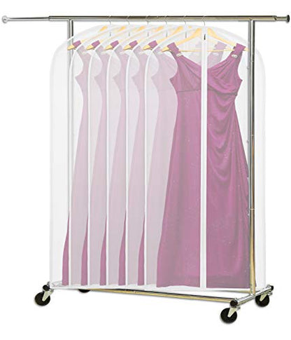 Simple Houseware 60-Inch Clear Garment Bags with Zipper, 6 Pack | for Suits, Dresses, Costumes, Uniforms - size: 6 Pack - 60"
