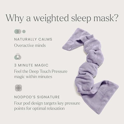 nodpod Patented Gentle Pressure Sleep Mask, Weighted Eye Mask | Patented Light Blocking Design for Sleeping, Travel & Relaxation, Bead Filled, Machine Washable, BPA-Free, Wisteria - color: Wisteria Cotton