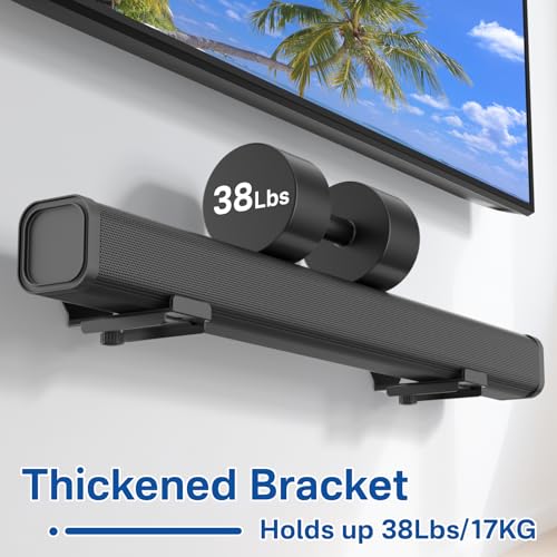 2-Pack Adjustable Soundbar Wall Mounts, Fit for Samsung, Bose, Vizio, LG Depth of 3.5"–6.3" Soundbars, Heavy-Duty Steel Holds up to 38 Lbs, With Anti-Slip Guardrail, Hardware Included Easy to Install - style: Adjustable Mount