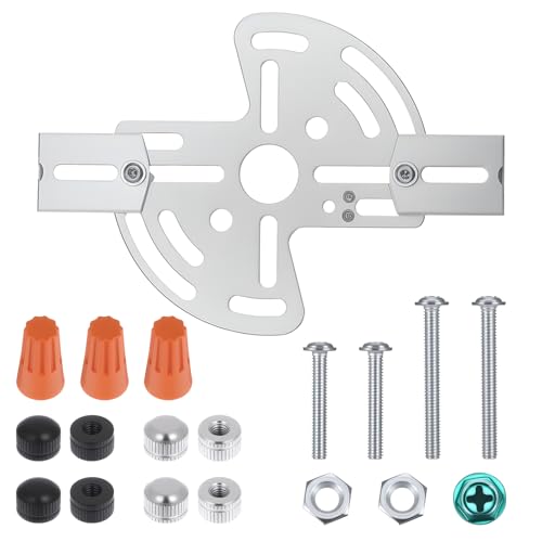 Light Crossbar Kit, Adjustable Crossbars with Screws and Nuts Multifunctional Lights Fixture Crossbar Plate Lights Fixture Mounting Brackets Support to 35lb for Wall Light, Close to Ceiling