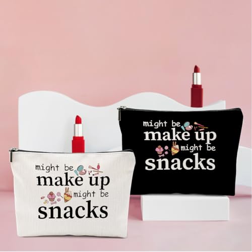 2 PCS Friend Gifts for Women Makeup Bag Snack Bag Funny Gifts Cosmetic Bags | Sister Birthday Christmas Graduation Friendship Gift for Daughter From Mom - might be makeup might be snacks - color: Multicolor 0081