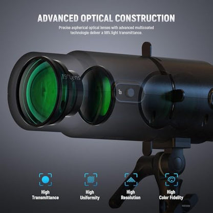 NEEWER LS-300 Spotlight Optical Snoot for 300W Bowens Mount LED Video Lights with 16x GOBO 19° Projection Lens 98% Light Transmittance Geometric Shaper for Creative Photography & Enhanced Illuminance - style: LS-300