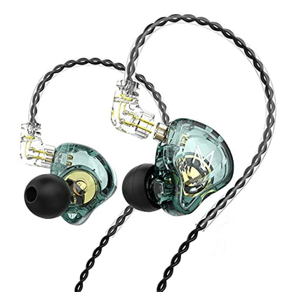 TRN MT1 in-Ear Earphone Headphones, HiFi in-Ear Earphone Earbud with New 10mm Composite Magnetic Dynamic Driver Monitor Earbuds with Detachable C Pin 0.75MM Cable(no mic,Green) - color: Green, style: 3.5 No Mic
