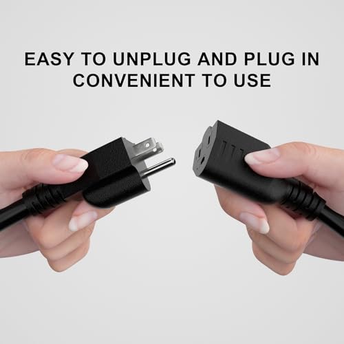 1 FT 5 Pack Indoor Extension Cord 16 Gauge, Short Power Cable | Black 1 FT 5 Pack 3 Prong Flexblie SJTW Cold Weatherproof -50°C Appliance Extension Cord 13 AMP 1625W 16AWG Electric Cable - size: 1FT-5pc