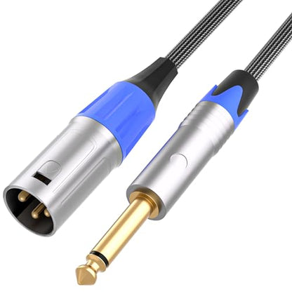 Tisino 1/4" to XLR Male Mono Cable Unbalanced Quarter inch to XLR Male Microphone Cable for Connecting Instruments to Mixers, 10 Feet | Unbalanced TS Quarter Inch to XLR Male Pro Audio Mic Cable for Mixers, Speakers, Studio Record, Gold-Plated Shielded -