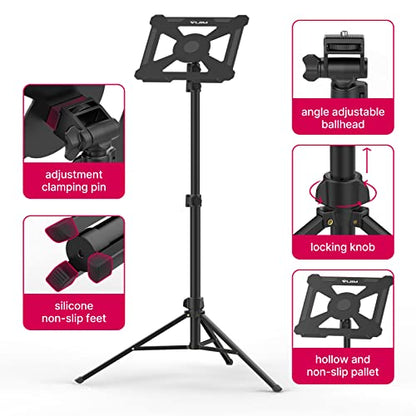 ULANZI Projector Tripod Stand, 23.6"-59" Laptop Tripod for Studio DJ Racks | DJ Racks Holder Mount with 360° Horizontal, Adjustable Height, Capacity 6.6lb for Outdoor Movies Home Office