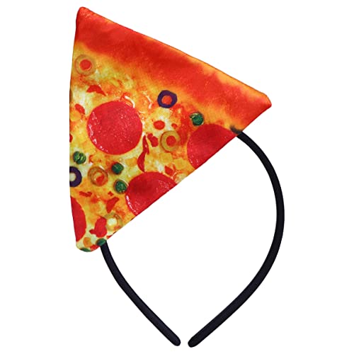 Ipetboom Pizza Headband Halloween Funny Food Hair Hoop Vendor Cosplay Costume Hair Accessories Festival Pizza Slice Hairband for Girls Women Birthday Party Supplies, Orange