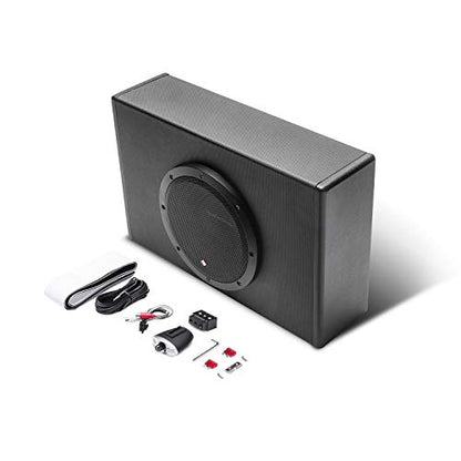 Rockford Fosgate Punch P300-8P Amplified 8" Subwoofer in Enclosure | All-in-One, Single Sub, Ported Slim Design for Truck / Small Car, Powered by an Internal 300-Watt Amplifier