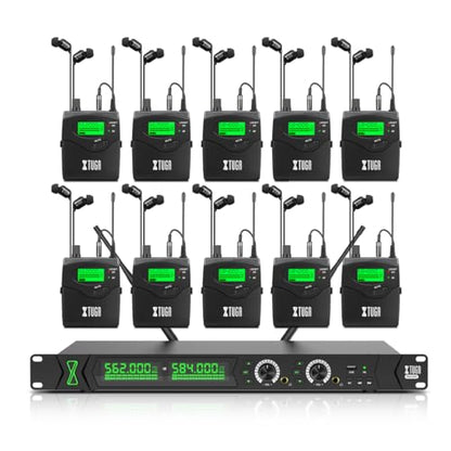 XTUGA RW2090 Wireless in Ear Monitor,10 Bodypack IEM System(550-599mhz) - style: RW2090 10 Bodypacks