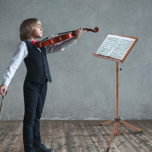Music Stand, Professional Portable Sheet Music Stand with Clamp-on Tray, Adjustable Height and Angle Design, Folding Music Stand for Violin,Orchestra Professional Conductor Stand