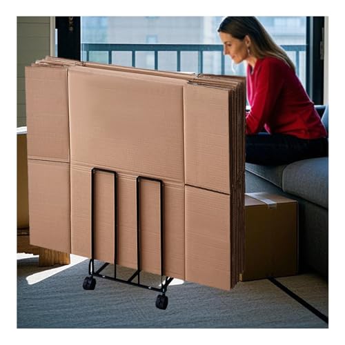 Carton Stand for Boxes, Carton Storage Rack with Wheels, Black | Portable Cardboard Box Organizer Rack, Cardboard Recycling Organizer for Home Warehouse and Supermarket, 10.24x12.2x17.13in - color: Black