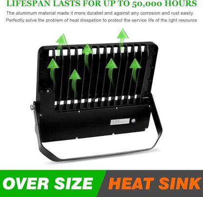 ledmo LED Flood Light Outdoor 240 Watt, Floodlights with Dusk to Dawn | Photocell High Output 36000 Lumen, Commercial Grade Lighting Fixture for Large Stadium,Yard, 5000K Daylight, IP65 Waterproof - size: Standard-Photocell
