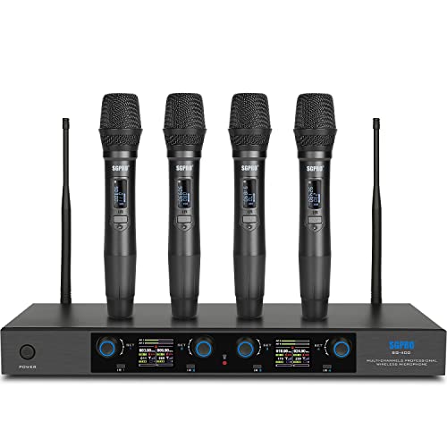SGPRO SG-400 4-Handheld UHF Wireless Microphone System