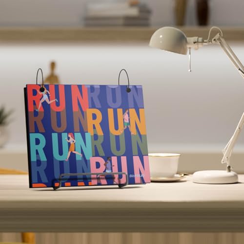 Gone For a Run BibFOLIO Race Bib Album - Run The Miles - 9.5x8 | Wood Cover, Twist Cable Rings, Race Bib Holder, Holds Up to 100 Bibs, Includes 12 Vinyl Sleeves, Marathon Runner Gift - color: Run The Miles