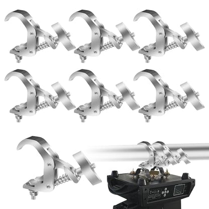 6 Pack Truss Clamp 1.57-2.4 Inch Stage Lighting Clamps Heavy Duty DJ Light Clamps Aluminum Alloy lighting C-Clamp Fit for 40-61 mm OD Tube/Pipe