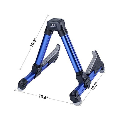 ENO MUSIC Folding Acoustic Guitar Stand, Suitable for Electric Guitars, Bass Guitars (BLUE) - color: BLUE